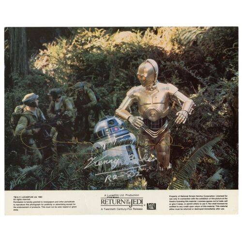 2225. Planet Hollywood Collection: Anthony Daniels and Kenny Baker-Autographed Lobby Card ### STAR WARS: RETURN OF THE JEDI (1983)