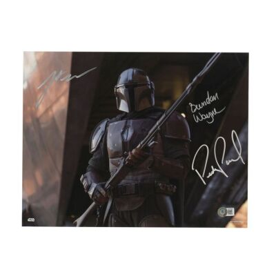 2244. Pedro Pascal, Brendan Wayne, and Lateef Crowder-Autographed Still ### THE MANDALORIAN (T.V. SERIES, 2019 - 2023)