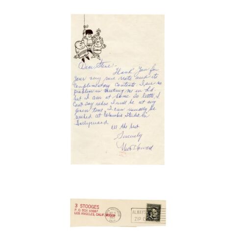2258. Planet Hollywood Collection: Moe Howard's Signed Handwritten Letter ### THREE STOOGES FRANCHISE (1922 - 1970)