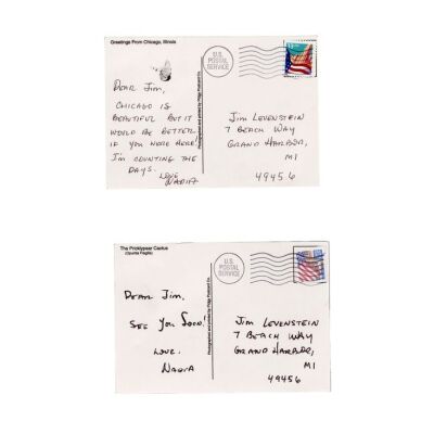 457. Jim Levenstein's (Jason Biggs) Screen-Matched Philadelphia Postcard from Nadia (Shannon Elizabeth) with Chicago Postcard ### AMERICAN PIE 2 (2001)