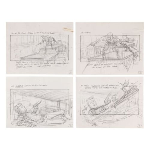 613. Set of Four Original Hand-Drawn McClane vs Marco Storyboards ### DIE HARD (1988)