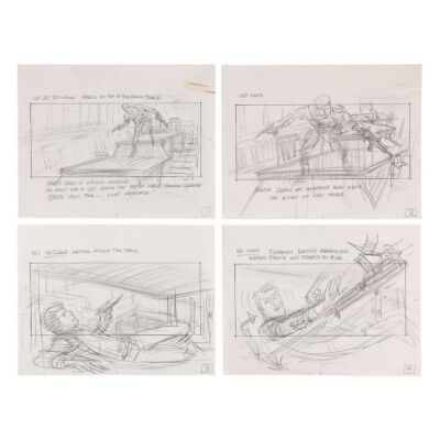 613. Set of Four Original Hand-Drawn McClane vs Marco Storyboards ### DIE HARD (1988)