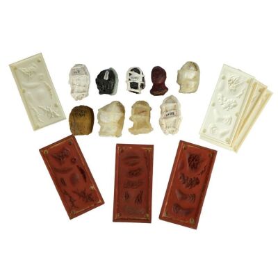 697. Dick Smith Collection: Set of Nine Actor and Director "Small Head" Molds with Three "Movie/T.V. Horror Make-Up" Scar Appliance Molds ### DICK SMITH