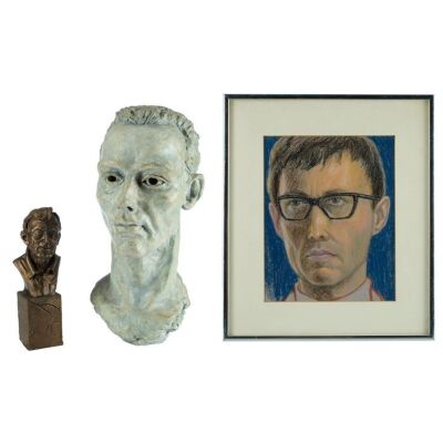 709. Dick Smith Collection: Pair of Busts with Framed Hand-Drawn Self-Portrait ### DICK SMITH