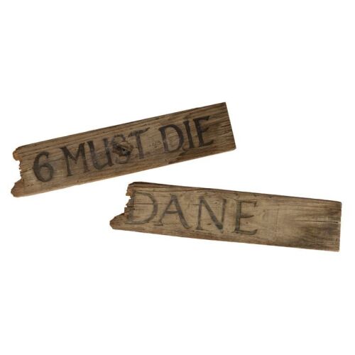 751. Pair of Screen-Matched "Dane" and "6 MUST DIE" Cursed Driftwood Planks ### THE FOG (1980)