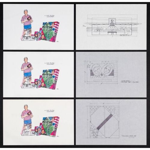 756. Pair of Original Ping Pong Tournament Concept Designs and Set of Four Concept Design Copies ### FORREST GUMP (1994)