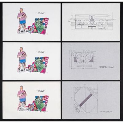 756. Pair of Original Ping Pong Tournament Concept Designs and Set of Four Concept Design Copies ### FORREST GUMP (1994)