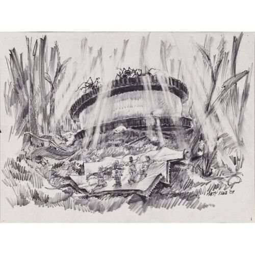 850. Hand-Drawn Martin A. Kline Cookie Concept Sketch ### HONEY, I SHRUNK THE KIDS (1989)