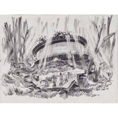 850. Hand-Drawn Martin A. Kline Cookie Concept Sketch ### HONEY, I SHRUNK THE KIDS (1989)