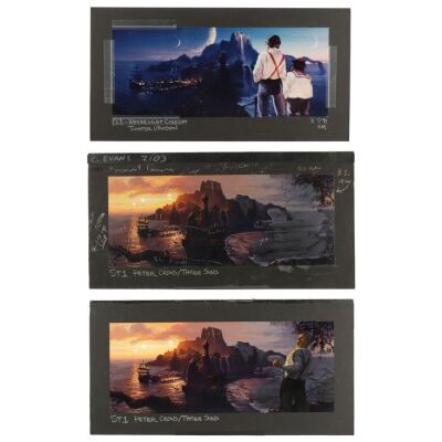 855. Pair of Hand-Painted Chris Evans "Peter Crows/Three Suns" and "Moonlight Concept" Matte Composite Shot Concept Artworks ### HOOK (1991)