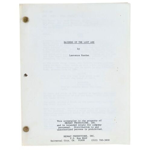 873. Howard Kazanjian Collection: Bound Early Draft Screenplay ### INDIANA JONES AND THE RAIDERS OF THE LOST ARK (1981)