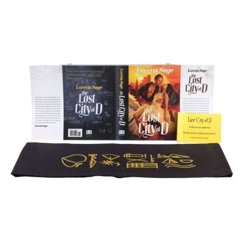 958. Jack Trainer's (Brad Pitt) Chairback with Sandra Bullock and Channing Tatum-Autographed Loretta Sage's (Bullock) "The Lost City of D" Book Cover ### THE LOST CITY (2022)