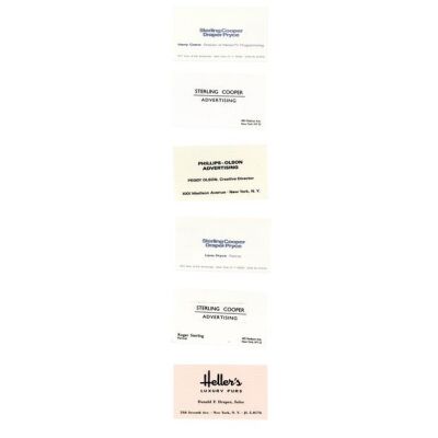 961. Set of Six Business Cards ### MAD MEN (T.V. SERIES, 2007 - 2015)