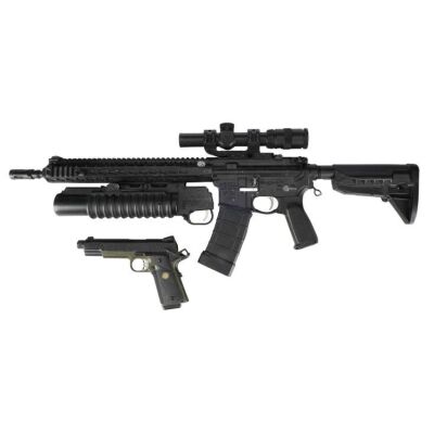977. Erik "Killmonger" Stevens' (Michael B. Jordan) Stunt BCM Recce-14 KMR-A13 Grenade Launcher and Stunt Springfield Armory 1911 Loaded MC Operator Pistol ### BLACK PANTHER (2018)