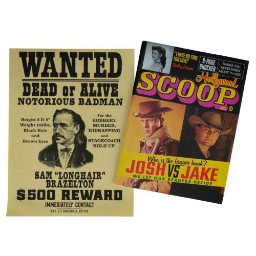 1020. Rick Dalton's (Leonardo DiCaprio) "Josh vs Jake" Hollywood Scoop Magazine with Bounty Law "Wanted" Poster ### ONCE UPON A TIME... IN HOLLYWOOD (2019)