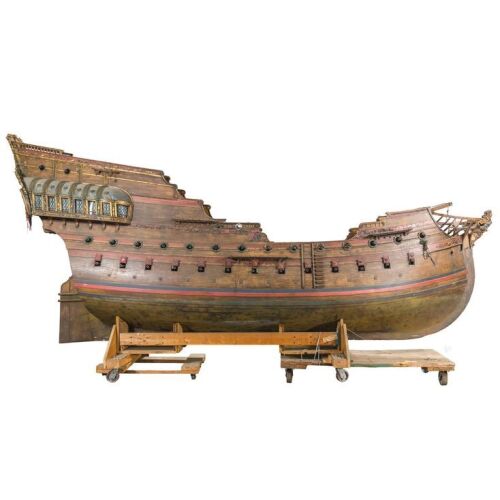 1037. Planet Hollywood Collection: Oversized 18-Foot Jolly Roger Pirate Ship Model Miniature ### PETER PAN (2003)