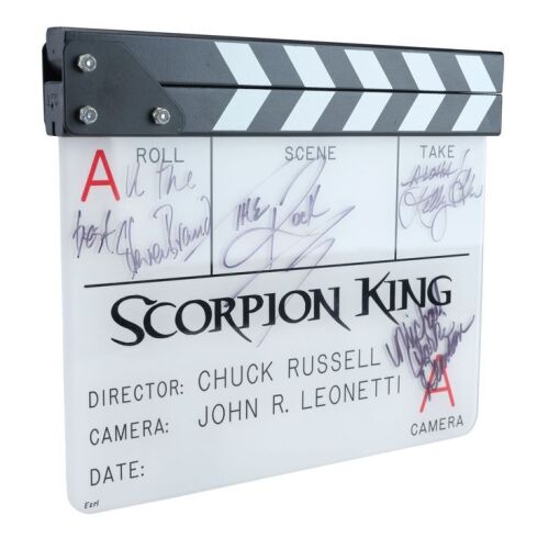 1107. Dwayne Johnson, Michael Clarke Duncan, and Key Cast-Autographed "A" Camera Clapperboard ### THE SCORPION KING (2002)