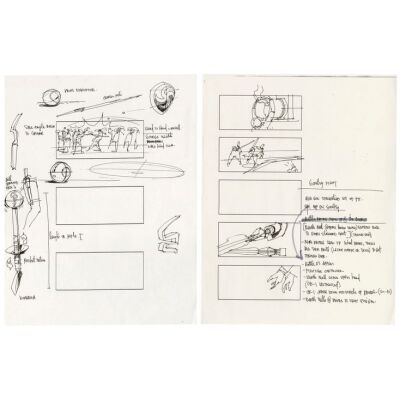 1178. Set of Eight Hand-Drawn Jay Shuster Senate Chamber and Federation "Destroyer" Storyboards with Hand-Annotations and Pair of Concept Art Prints ### STAR WARS: THE PHANTOM MENACE (1999)