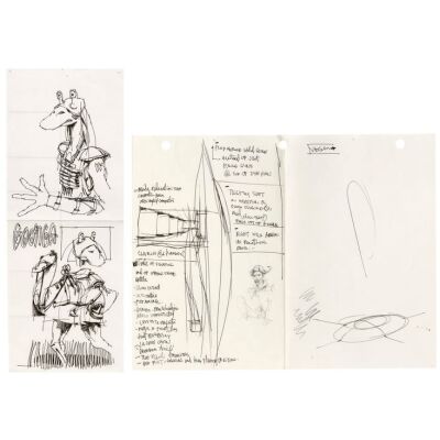 1179. Set of Seven Hand-Drawn Jay Shuster Gungan, Ship, and Droid Concept Artworks with George Lucas' "Fabuloso" Stamp ### STAR WARS: THE PHANTOM MENACE (1999)