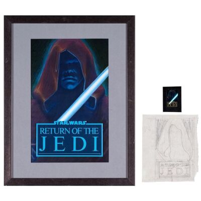 1202. Framed Hand-Illustrated Rio Phior "Master Luke with Lightsaber" Poster Mock-Up with Hand-Drawn Prelim ### STAR WARS: RETURN OF THE JEDI (1983)