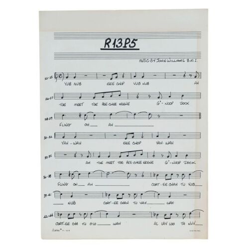 1208. Howard Kazanjian Collection: John Williams' "Yub Nub" Sheet Music Scoring Session Page ### STAR WARS: RETURN OF THE JEDI (1983)
