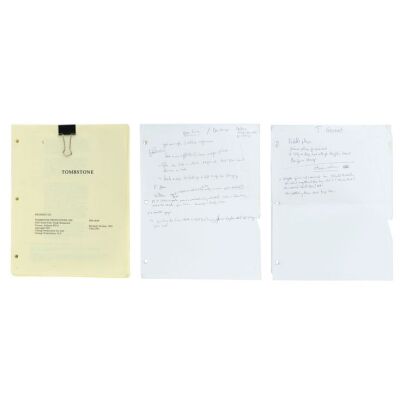 1272. Val Kilmer Collection: Kilmer's Personal Revised Fifth Draft Script with Pair of Handwritten Script Notes ### TOMBSTONE (1993)