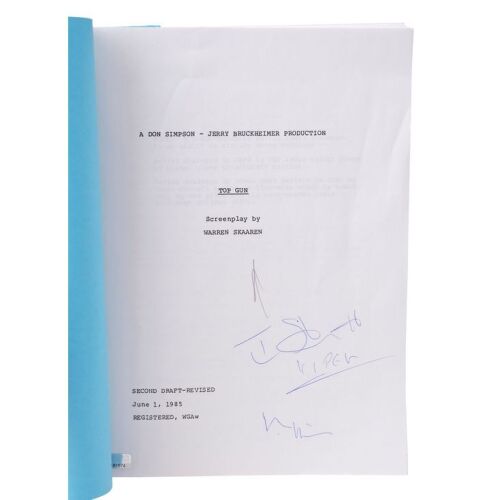 1278. Tom Skerritt's Val Kilmer and Skerritt-Autographed Personal Bound Revised Second Draft Script ### TOP GUN (1986)