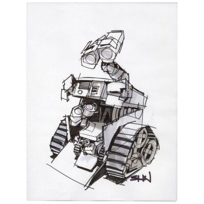 1302. Hand-Drawn Jay Shuster WALL-E Nesting Concept Sketch ### WALL-E (2008)