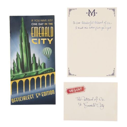 1310. Alternate Galinda (Ariana Grande) Inscribed Emerald City Tourism Guide with Madame Morrible (Michelle Yeoh) Letter and Envelope ### WICKED (2024)