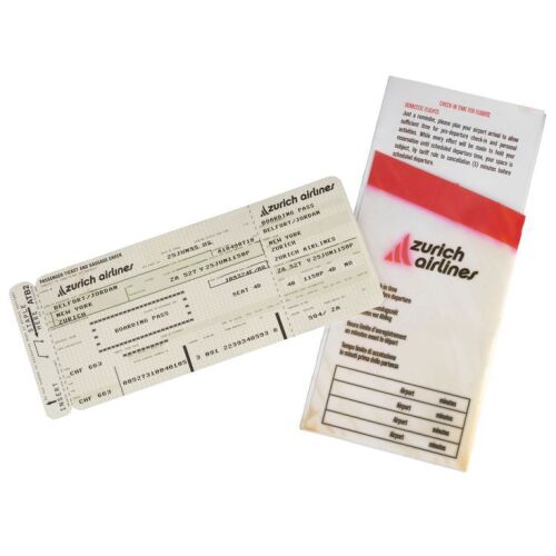 1318. Jordan Belfort's (Leonardo DiCaprio) Zurich Airlines Ticket and Sleeve ### THE WOLF OF WALL STREET (2013)