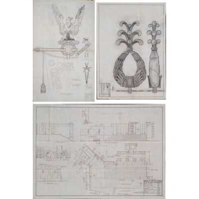 1344. Set of Three Pages of Hand-Drawn Set Design Artwork ### BEN-HUR (1959)