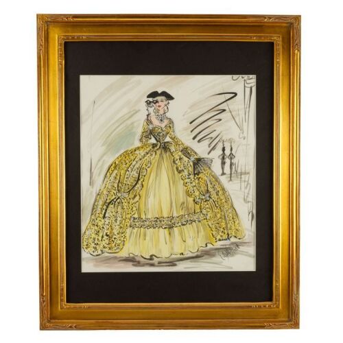 1381. Framed Hand-Painted Edith Head Design Artwork for Frances Stevens' (Grace Kelly) Masquerade Costume ### TO CATCH A THIEF (1955)
