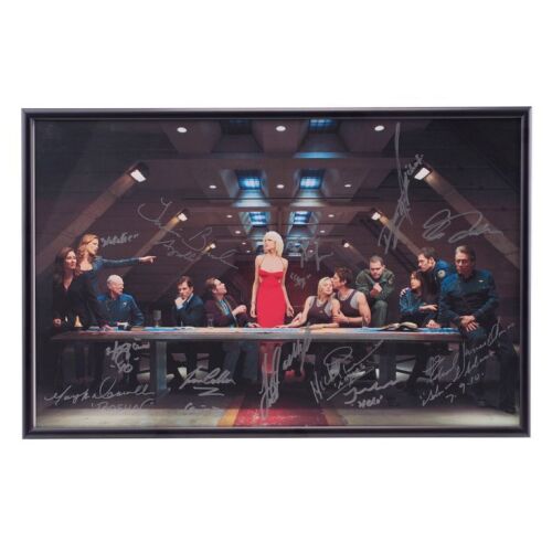 2036. Framed Key Cast-Autographed "Last Supper" Promotional Photo ### BATTLESTAR GALACTICA (T.V. SERIES, 2004 - 2009)