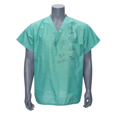 2053. Cast-Autographed Medical Scrub Top ### ER (T.V. SERIES, 1994 - 2009)