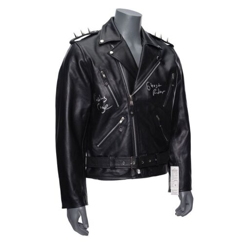 2064. Nicolas Cage-Autographed Ghost Rider's Motorcycle Jacket Replica ### GHOST RIDER (2007)