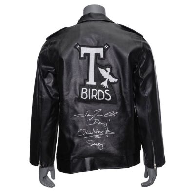 2072. Olivia Newton-John and John Travolta-Autographed T-Bird Jacket Replica ### GREASE (1978)