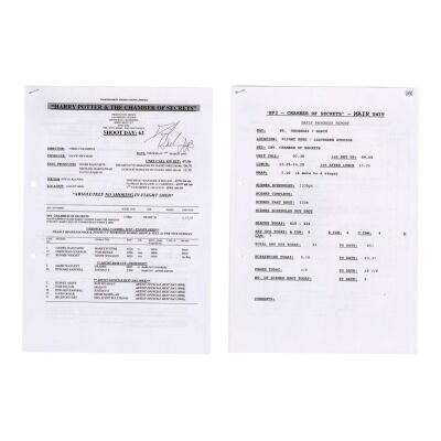 2079. Daniel Radcliffe-Autographed Shooting Schedules ### HARRY POTTER AND THE CHAMBER OF SECRETS (2002)