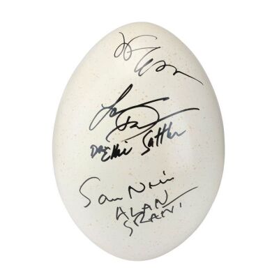 2097. Key Cast-Autographed Sauropod Egg Replica ### JURASSIC PARK (1993)