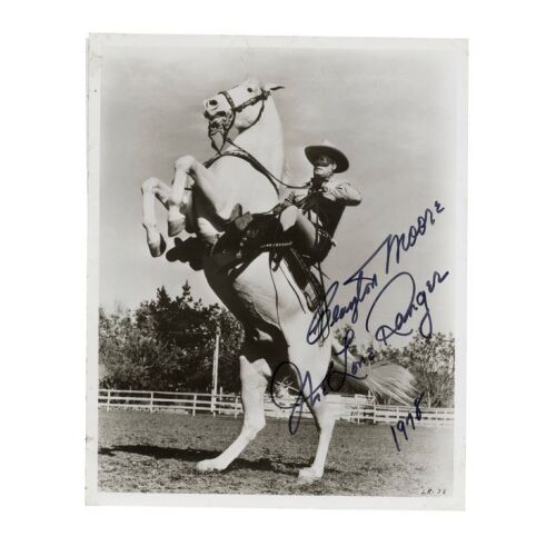 2105. Planet Hollywood Collection: Clayton Moore-Autographed Publicity Photograph ### THE LONE RANGER (T.V. SERIES, 1949-1957)