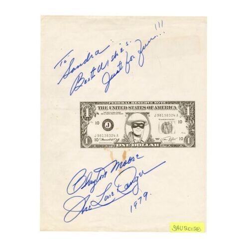 2106. Planet Hollywood Collection: Clayton Moore-Autographed Lone Ranger Dollar Print ### THE LONE RANGER (1956)