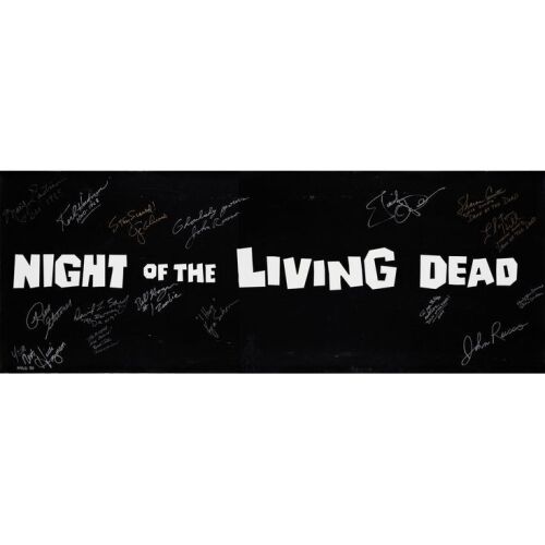 2125. Key Franchise Cast and Crew-Autographed Night of the Living Dead Banner ### NIGHT OF THE LIVING DEAD FRANCHISE (1968 - 2009)