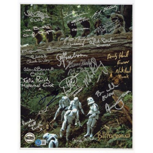 2222. Ewok Cast and Production Team-Autographed Still ### STAR WARS: RETURN OF THE JEDI (1983)