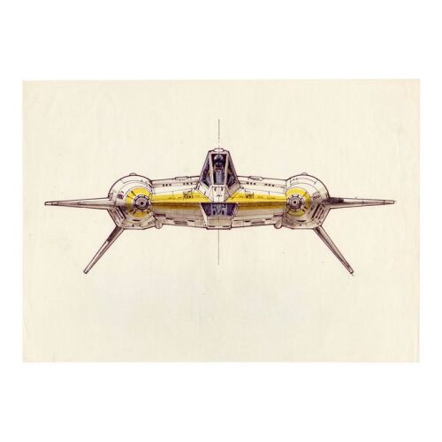 514. Hand-Drawn Ralph McQuarrie Colonial Viper/Thunderfighter Concept Illustration ### BATTLESTAR GALACTICA (T.V. SERIES, 1978 - 1979)/BUCK ROGERS IN THE 25TH CENTURY (T.V. SERIES, 1979 - 1981)