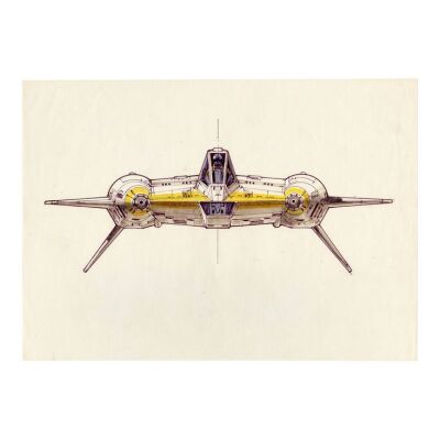 514. Hand-Drawn Ralph McQuarrie Colonial Viper/Thunderfighter Concept Illustration ### BATTLESTAR GALACTICA (T.V. SERIES, 1978 - 1979)/BUCK ROGERS IN THE 25TH CENTURY (T.V. SERIES, 1979 - 1981)