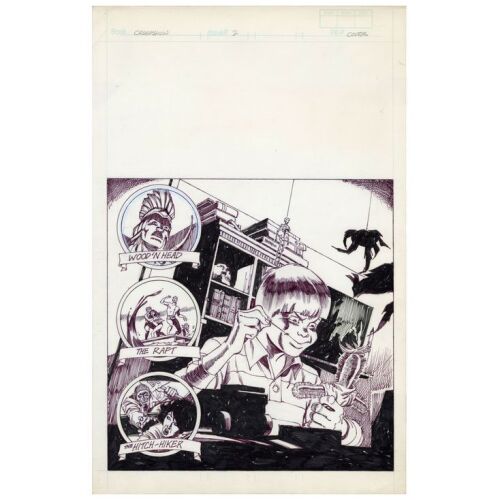 594. Hand-Drawn Ron Frenz "Prologue" Comic Book Cover Artwork ### CREEPSHOW 2 (1987)