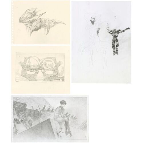 1026. Set of Four Hand-drawn Keith Thompson, Wayne Barlowe, and Allen Williams Concept Sketches of Mako Mori (Rinko Kikuchi), Kaiju, and Jaeger ### PACIFIC RIM (2013)