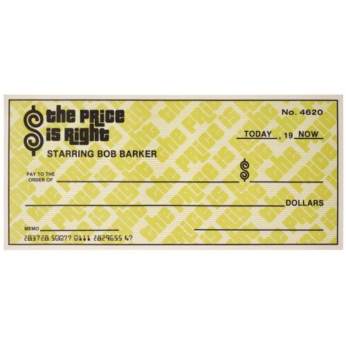 1061. Blank, Oversized "Check Game" (formerly "Blank Check") Game Check ### THE PRICE IS RIGHT (T.V. SERIES, 1972 - PRESENT)