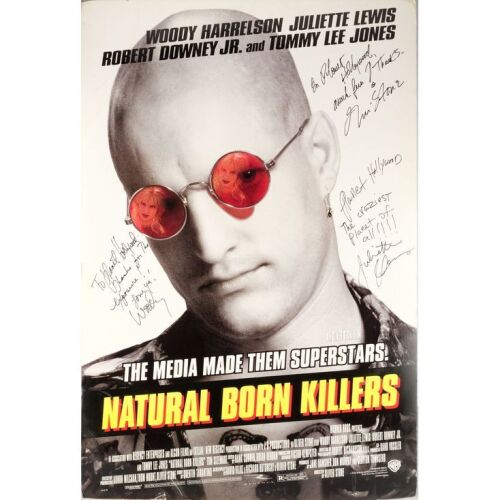 2124. Planet Hollywood Collection: Woody Harrelson, Juliette Lewis and Oliver Stone-Autographed Poster ### NATURAL BORN KILLERS (1994)