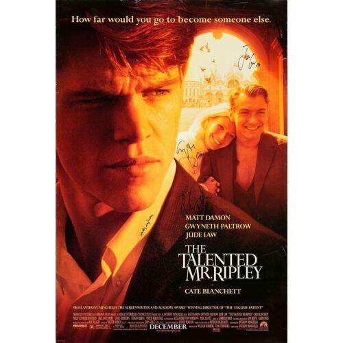 2255. Cast-Autographed One-Sheet Poster ### THE TALENTED MR RIPLEY (1999)