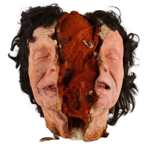 402. Tony Cecere-Autographed Early Palmer-Thing Face-Splitting Mask with Pair of Promotional Stills ### THE THING (1982)